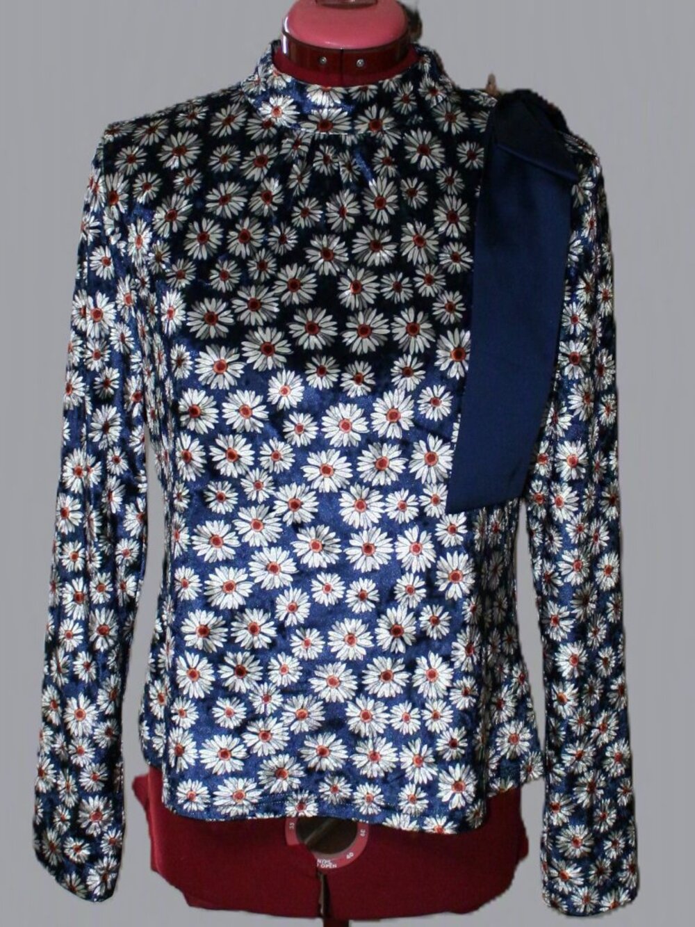 NWOT Marina Rinaldi Riwins Daisy High Neck Blouse M